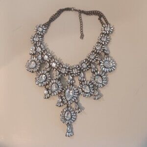 Glamour Bling Drop Statement Chunky Flowery Bold Necklace Adjustable Clasp